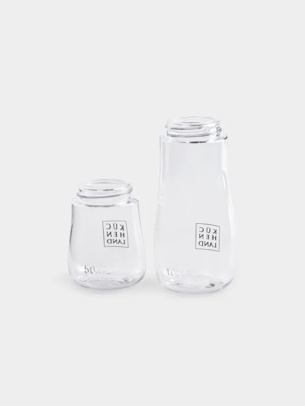 Set of travel bottles, 2 pcs, with dispenser, plastic, white, Basic, image-2