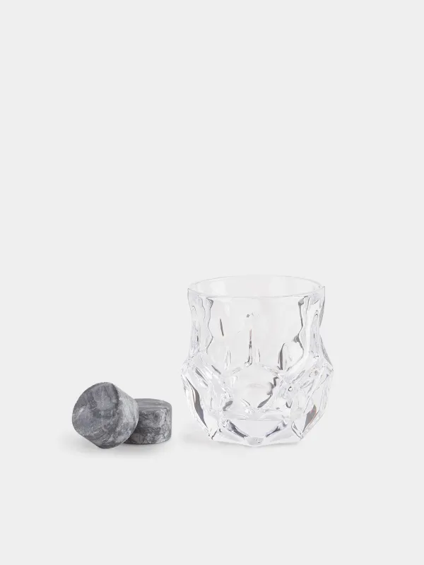 Drink set, 1 person, 3 items, glass / cubes, glass R / granite, Bar, image-2