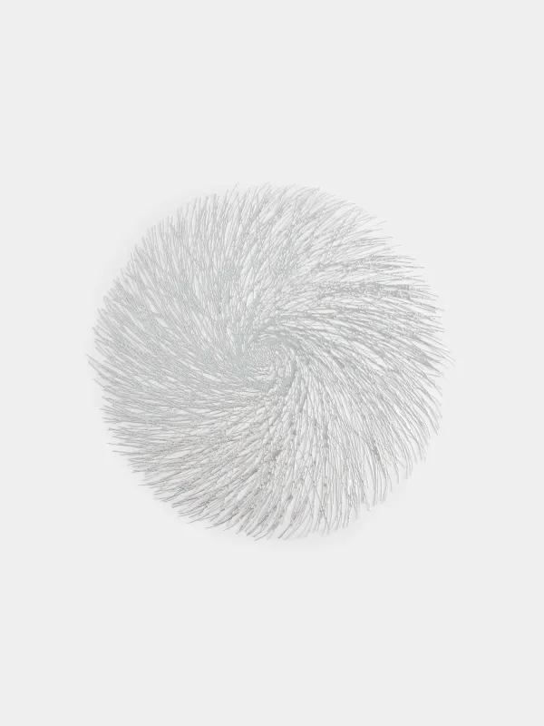 Placemats, 38 cm, PVC, round, silver, Azhur Grid, image-0
