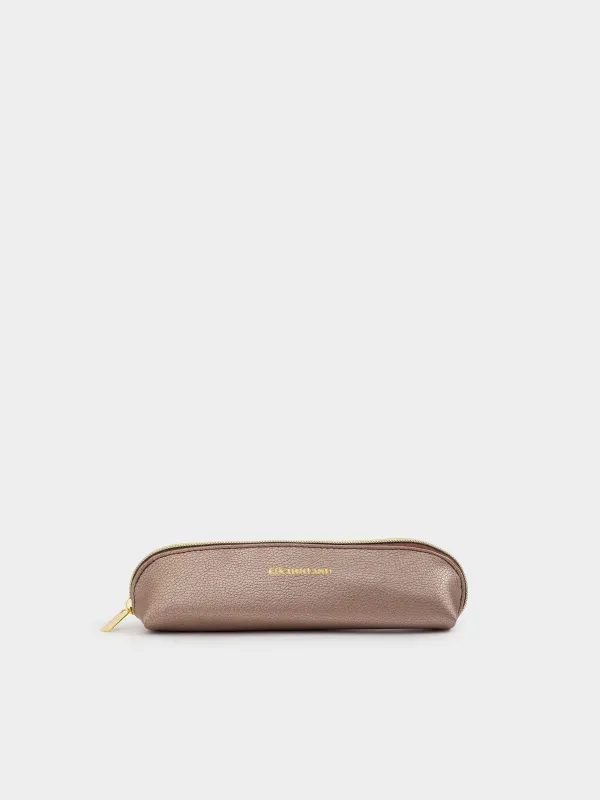 Pencil case, 18x5 cm, polyurethane, silver, Memo, image-0