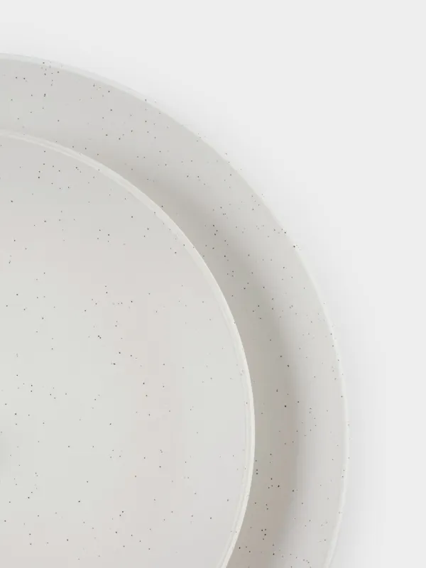 Dining set, 6 pers, 18 pr, ceramic, milk, speckled, Particle, image-4