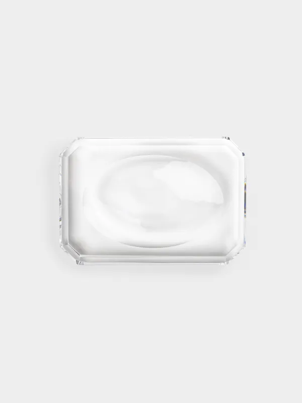 Soap dish, 12x8 cm, glass, rectangular, Facets, Shower Crystal Glance, image-5