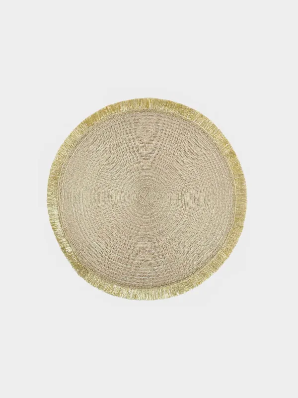 Napkin for appliances, 38 cm, polyester, round, golden, Rotary shine, image-0
