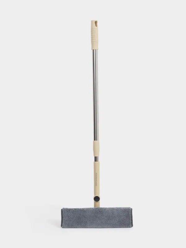 Window cleaning mop, with rag and scraper, beige, Clean, image-0