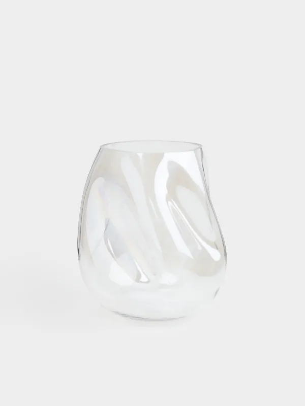 Flower vase, 25 cm, glass, mother of pearl, Cascade, image-0