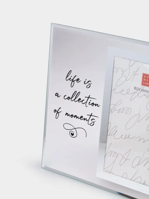 Photo frame, 19x21 cm, with passepartout, glass, Life is a collection of moments, Glossy, image-2