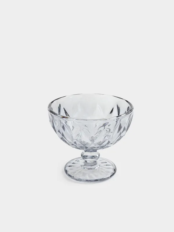 Cream bowl, 12 cm, 320 ml, glass R, grey, Rhomb color, image-3