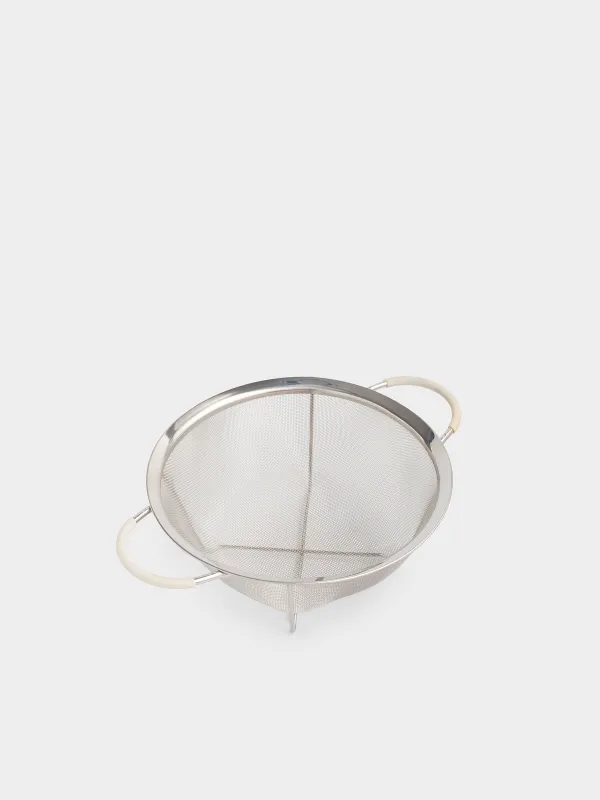 Colander, 25 cm, with two handles, steel/silicone, milk, Tammy, image-1