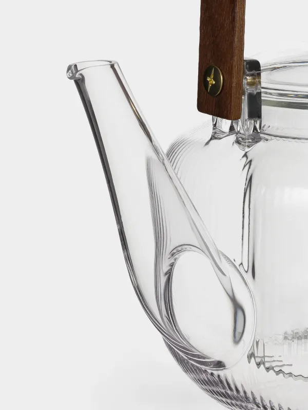 Teapot, 700 ml, glass B / wood, Ribby, image-1