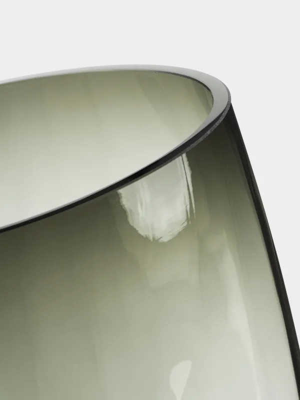 Flower vase, 25 cm, glass, grey, Brinicle, image-3
