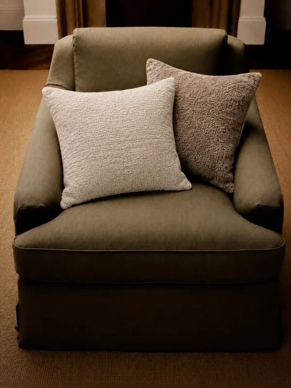 Decorative pillow, 45x45 cm, velvet, beige, Nordkap, image-1