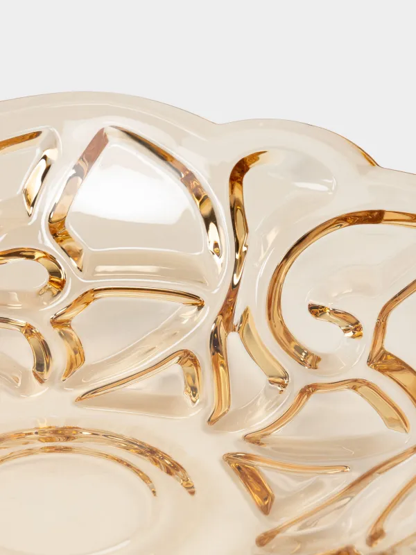 Fruit vase, 29x8 cm, glass R, amber, Patterns, Gala, image-3