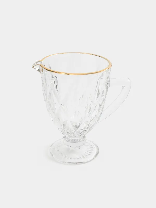 Set for drinks, 4 persons, 5 items, on a stand, glass R / metal, golden, Rhomb gold, image-3