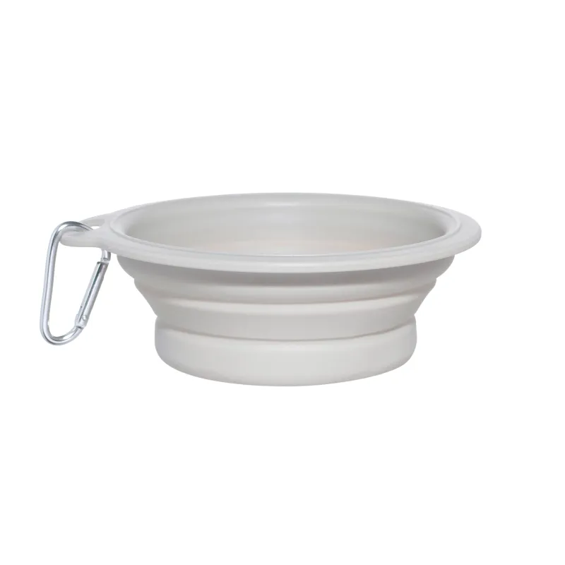 Pet bowl, 14x15 cm,420 ml, travel, folding, plastic / rubber, grey, Fast pet, image-0