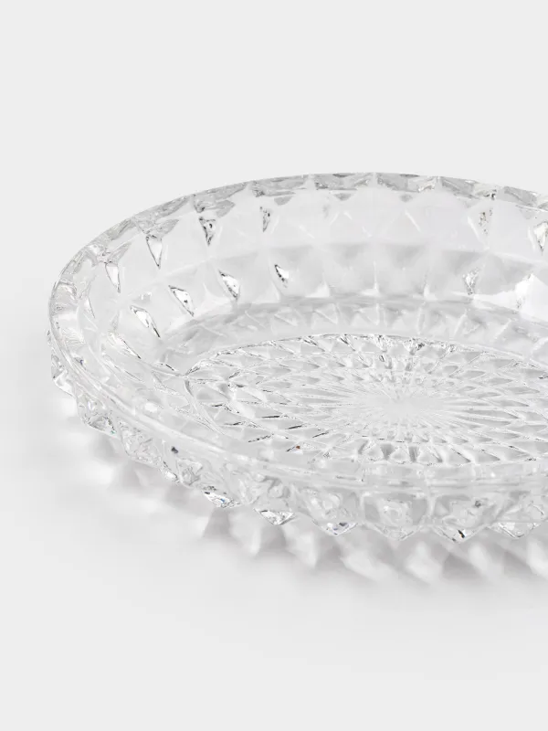 Soap dish, 13x10 cm, glass, oval, Diamond lights, image-4