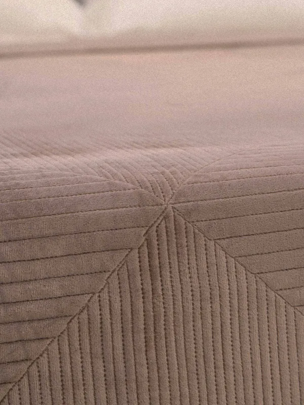 Bedspread, 220x240 cm, quilted, velvet/microfiber, brown, Rhombuses, Stitch velvet, image-2