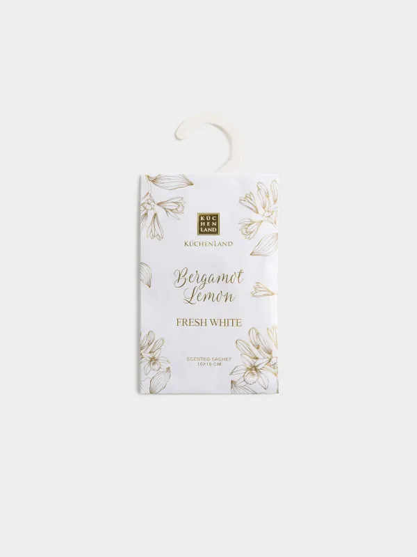 Scented sachet, 10x19 cm, Bergamot Lemon, Fresh white, image-0