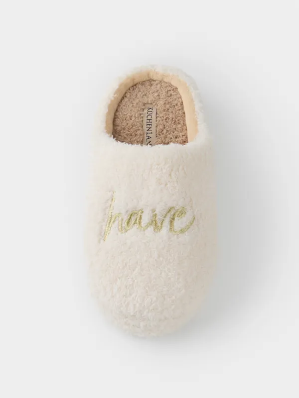 Women's slippers, homewear, size 36-37, fleece / nylon, milky brown, Needed, image-5
