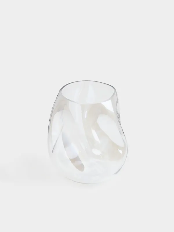 Flower vase, 25 cm, glass, mother of pearl, Cascade, image-1