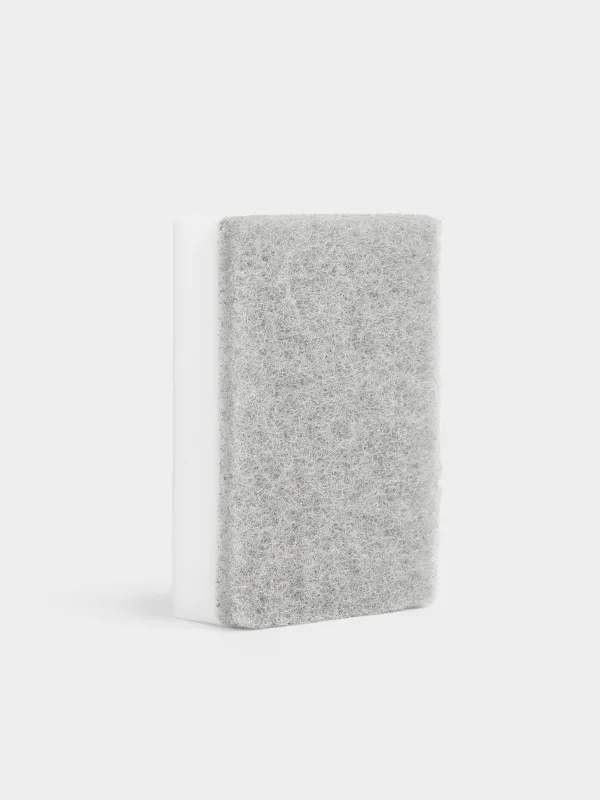Melamine sponge, 3 pcs, with abrasive insert, beige, Clean, image-1