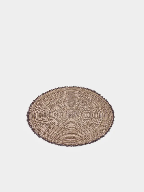Instrument napkin, 38 cm, with fringe, polyester, round, brown, Rotary, image-1
