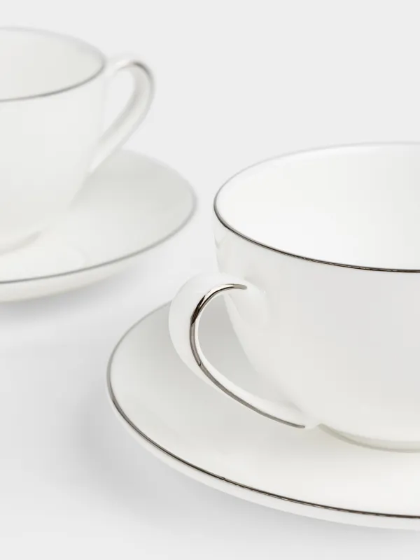 Tea pair, 6 pers, 12 pr, 250 ml, porcelain F, Antarctica, image-4