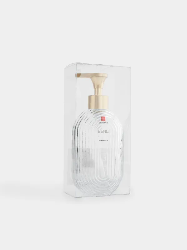 Liquid soap dispenser, 300 ml, glass / plastic, Benli, image-5