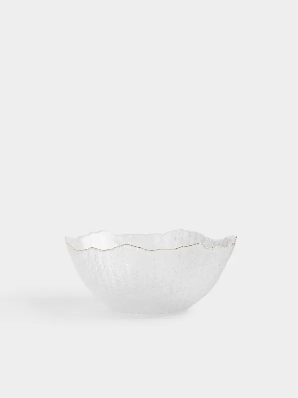 Deep dish, 25x10 cm, glass, with golden edging, Berg, image-1