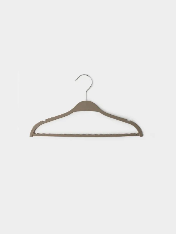 Children's hanger, 32 cm, 5 pcs, plastic coated, mocha, New house, image-0
