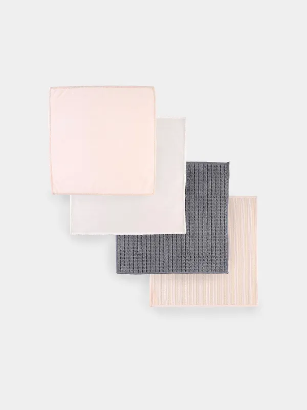 Set of cleaning cloths, 32x32 cm, 4 pcs, multifunctional, microfiber, color, Clean, image-0