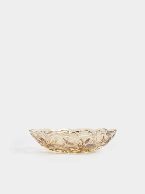 Fruit vase, 29x8 cm, glass R, amber, Patterns, Gala, image-0