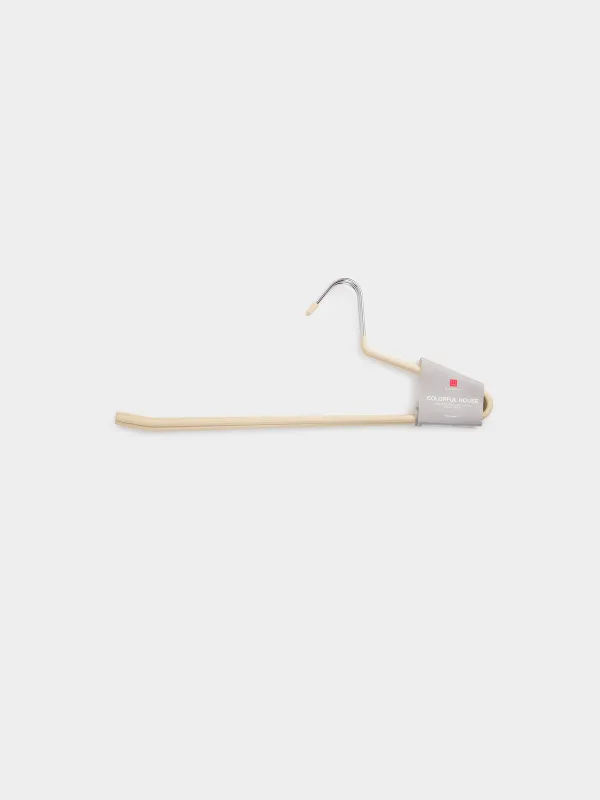 Hanger for trousers/skirts, 36 cm, 3 pcs, metal coated, beige, Colorful house, image-4