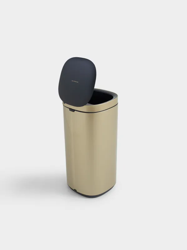 Trash can, 40 l, touch-sensitive, steel/plastic, gold, Sensor bin, image-3