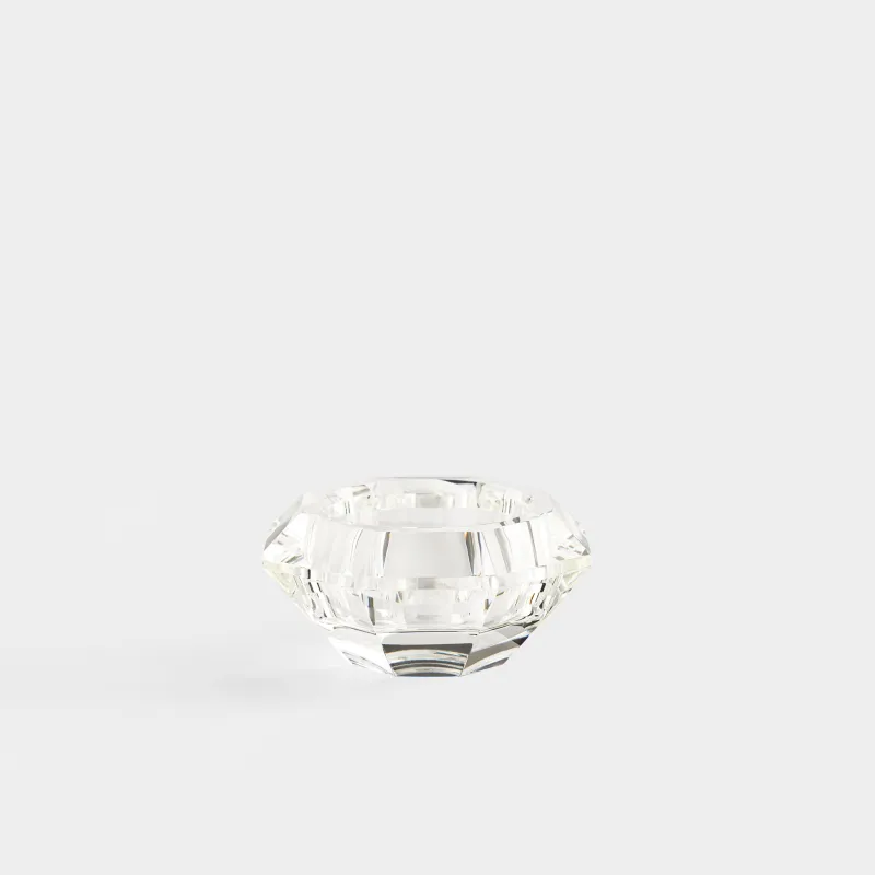 Candlestick, 7x3 cm, for tea candle, crystal glass, Diamond, Diamond