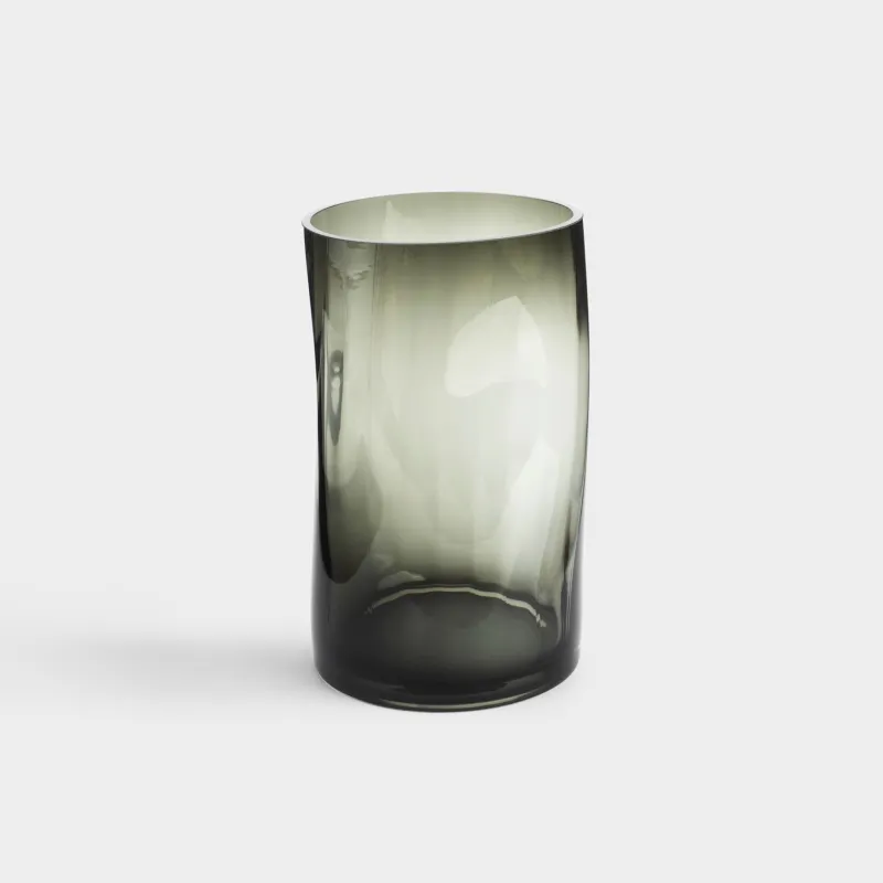 Flower vase, 25 cm, glass, grey, Brinicle