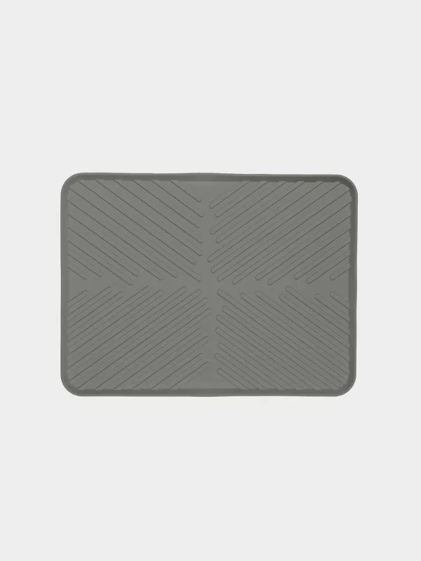 Dish drying mat, 40x30 cm, rubber, grey, Assist, image-0