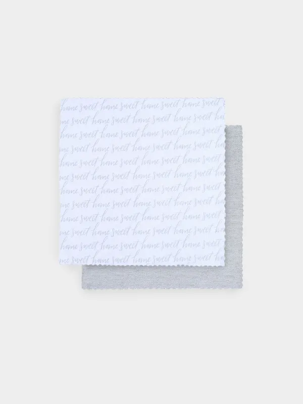 Universal rag, 30x30 cm, 2 pcs, microfiber, gray, Sweet home, Clean, image-0