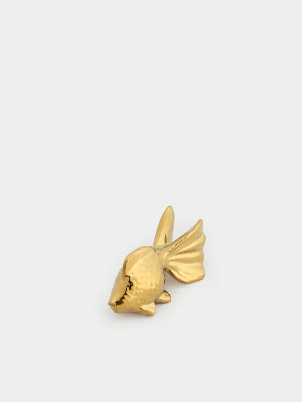 Figurine, 5 cm, porcelain P, golden, Fish, Goldfish, image-2