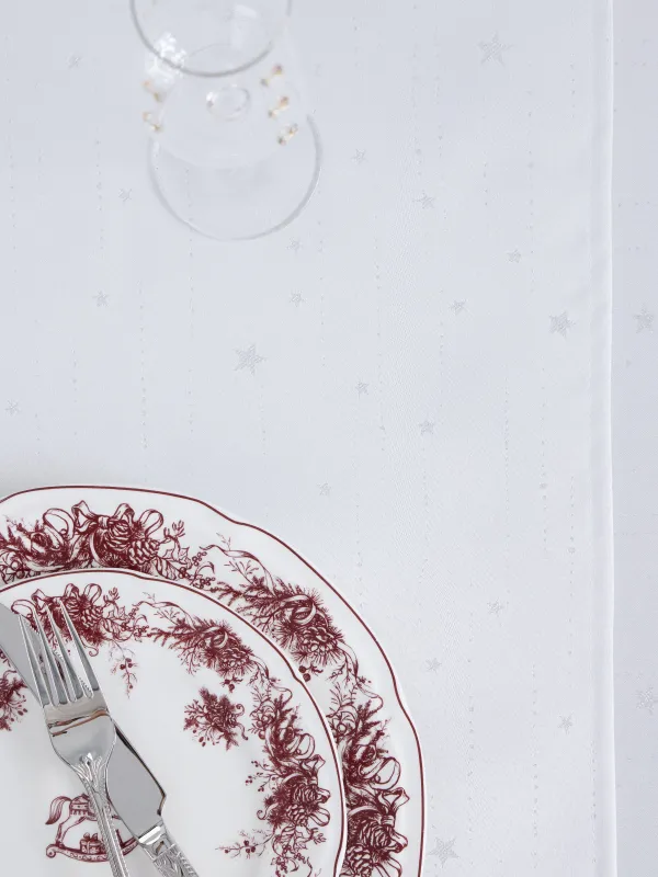 Table runner, 40x160 cm, jacquard, polyester, light grey, Silver stars, Starlight, image-6