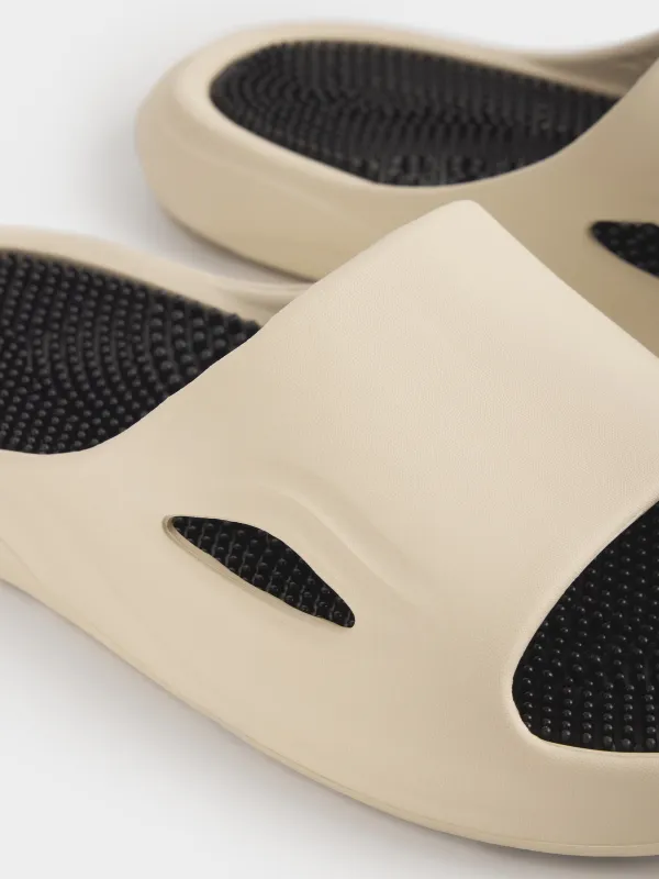 Men's slippers, size 44-45, EVA, milky black, Bouncy, image-2