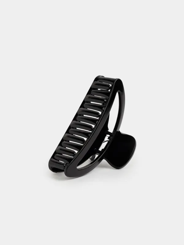 Hair clip, 9 cm, plastic, black, Crab, Basic, image-2