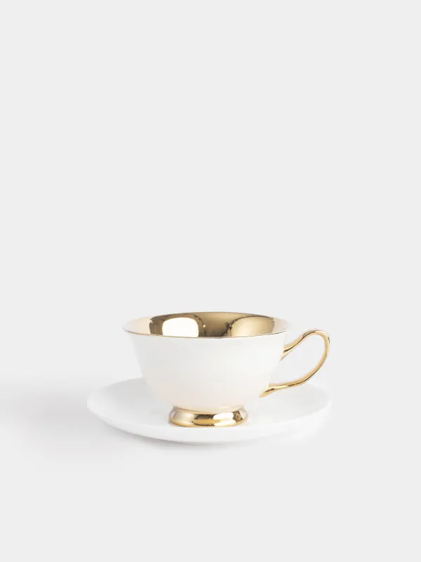 Tea pair, 220 ml, 1 person, 2 items, porcelain N, golden milk, Elegant gold, image-0