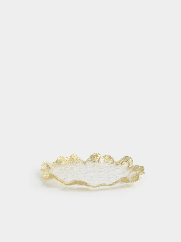 Dish, 26 cm, glass R, champagne, Wavy edges, Felsen, image-3