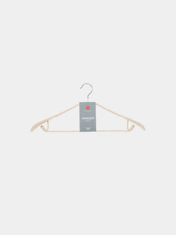 Hanger, 44 cm, with shoulder pad, with loops for trousers/skirts, metal coated, beige, Colorful house, image-1