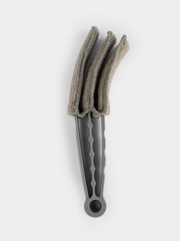 Cleaning brush for blinds and radiator batteries, 21x6 cm, microfiber / plastic, grey, Clean, image-1