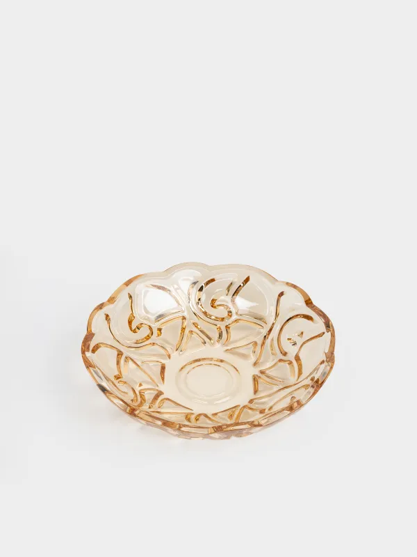 Fruit vase, 29x8 cm, glass R, amber, Patterns, Gala, image-2