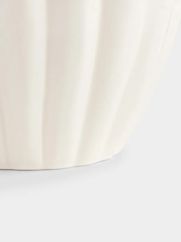 Flower vase, 24 cm, ceramic, milky, Bends, Landform, image-2