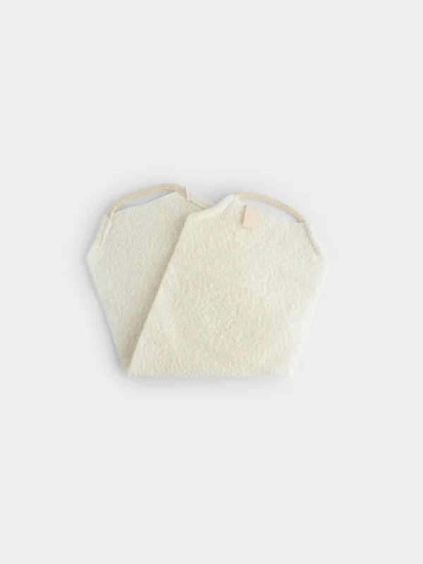 Washcloth-tape for washing body, 45x19 cm, exfoliating, polyester / nylon, milky, Unique spa, image-0