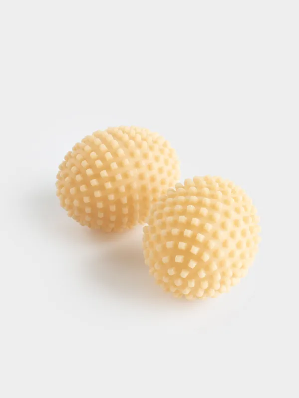 Washing ball, 8 cm, 2 pcs, PVC, beige, Oval, Washing ball, image-1