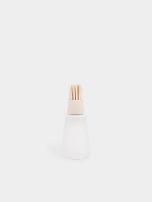 Oil container, 60 ml, with brush, silicone, Beige, Bakery, image-0